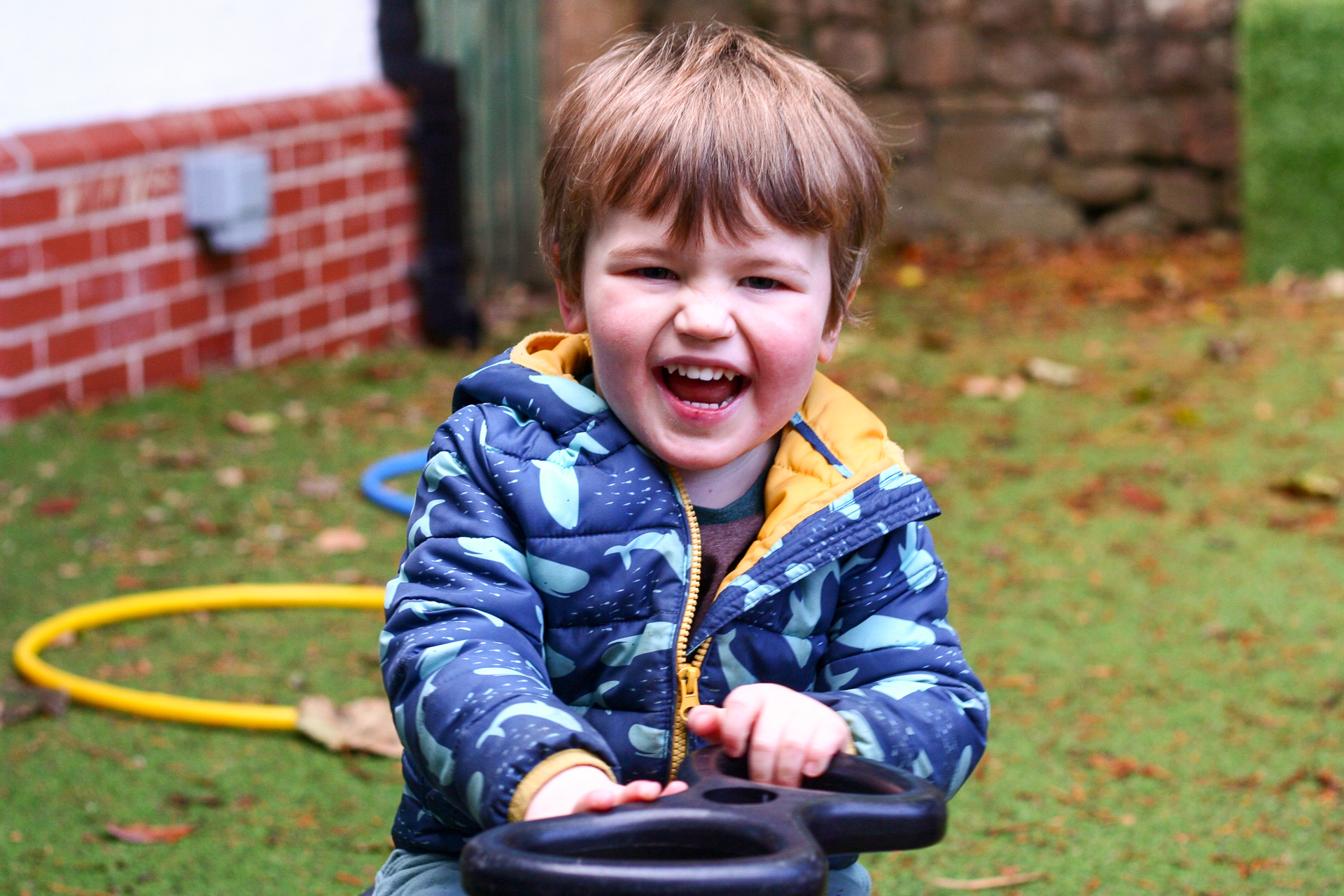 Toddler Smiling in Garden
